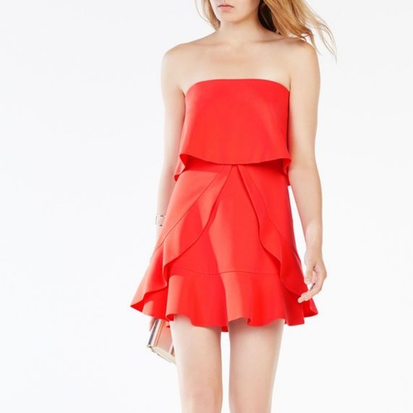 BCBGMaxAzria Coral Cocktail Dress, Size 6 - Picture 1 of 7